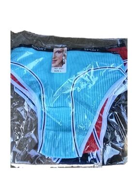 Sport Ribbed women’s Briefs - Light, Panties Blue (Size L)